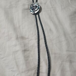 Southwestern-Inspired Bolo Tie with Turquoise Inlay